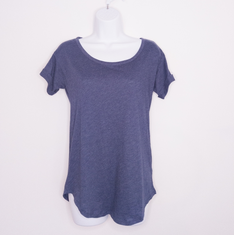 Gap Women's Scoop Neck Short Sleeve Top Extra Small Blue Cute Shirt
